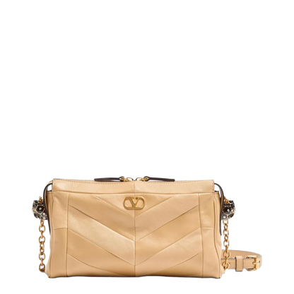 Panthea Small Patchwork Nappa Leather Shoulder Bag - Beige - Image 1