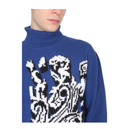 Inlaid Jacquard Turtleneck Sweater - Image 4