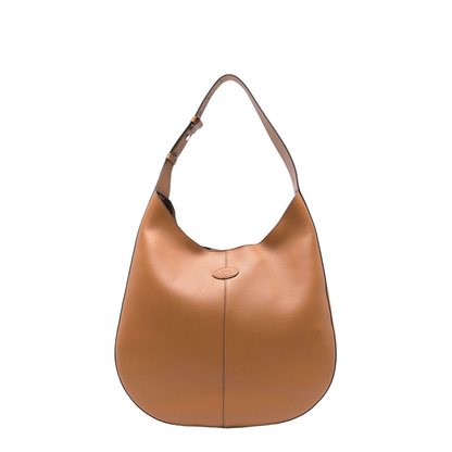Leather Hobo Bag In Brown - Image 1