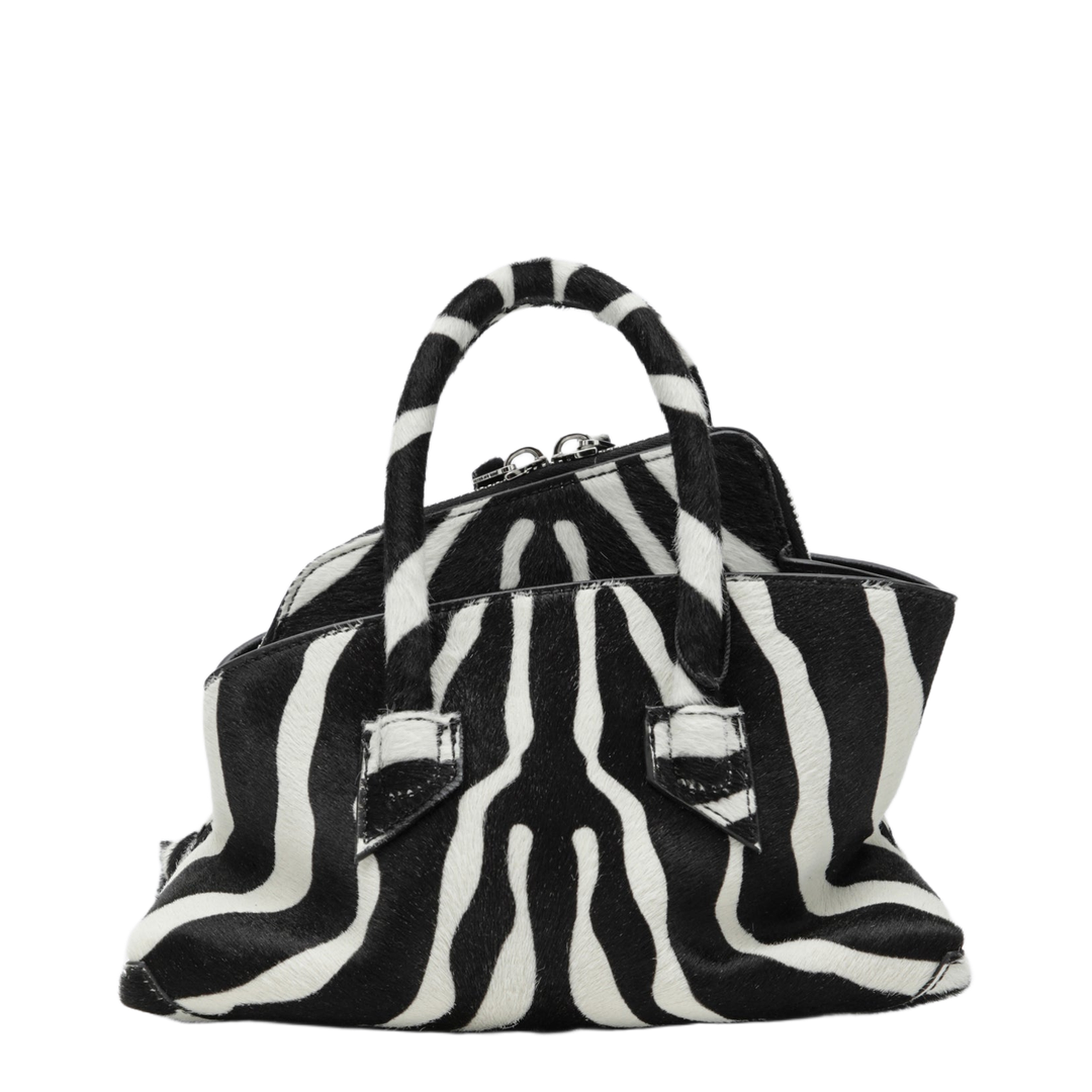 La Passeggiata Mini bag in black and white pony hair leather - Image 2