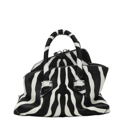 La Passeggiata Mini bag in black and white pony hair leather - Image 2