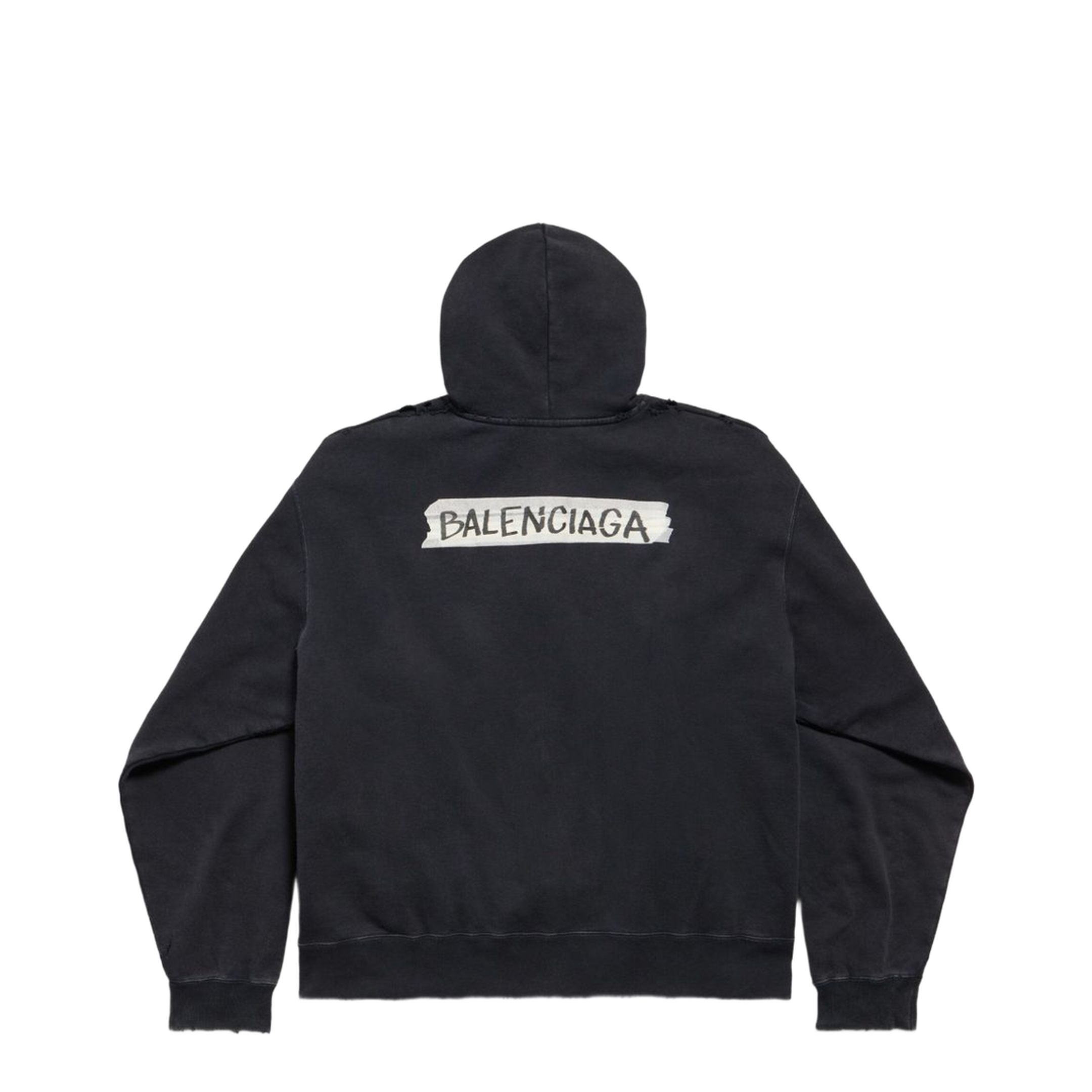 Oversized Masking Tape Zip-Up Sweatshirt - Image 4