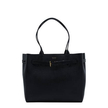 Audrey Medium Calf Leather Tote - Black - Image 2