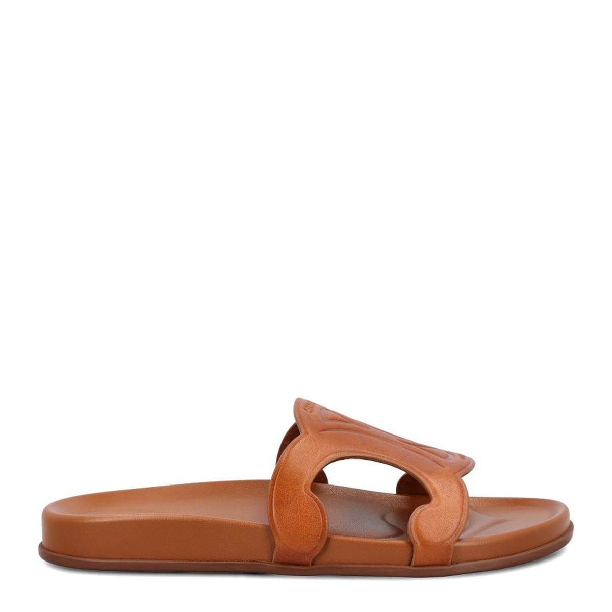 Triomphe Leather Sandals In Brown - Image 1