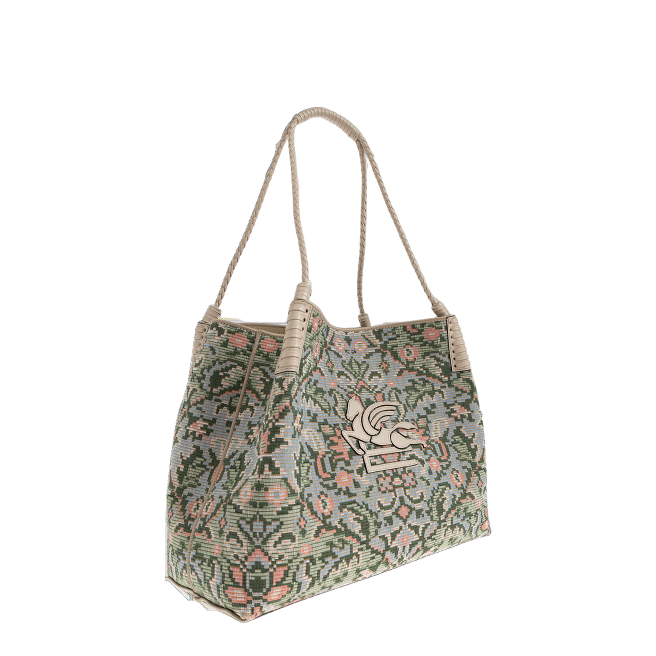 Libra Large Tapestry Jacquard Shopper Tote - Blue - Image 4