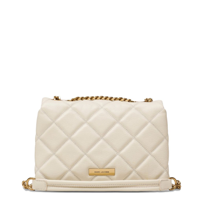 Contemporary Smooth Leather Shoulder Bag - Cloud White - Image 3