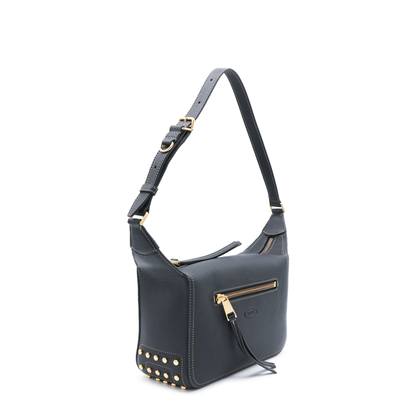 Mini Calf Leather Shoulder Bag - Black - Image 3
