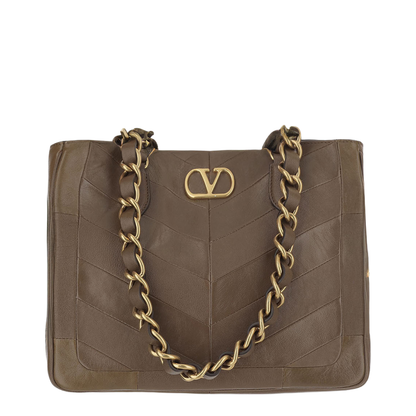 Laseine Small Nappa Leather Shopping Bag - Patchwork Multicolor - Image 1