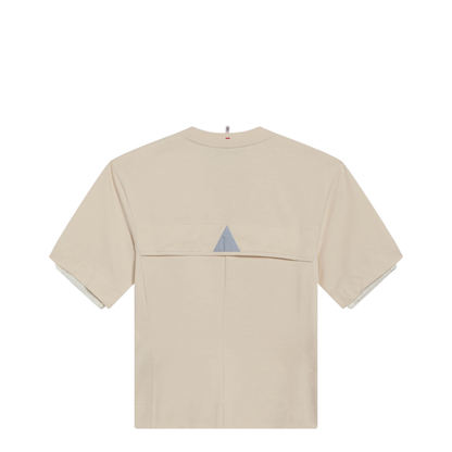 Crew Neck T-Shirt with Logo on Front and Back in Tech Fabric White - Image 2