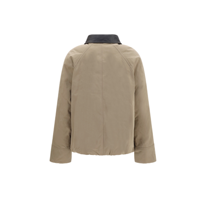 Padded Down Jacket With Leather Collar - Image 2