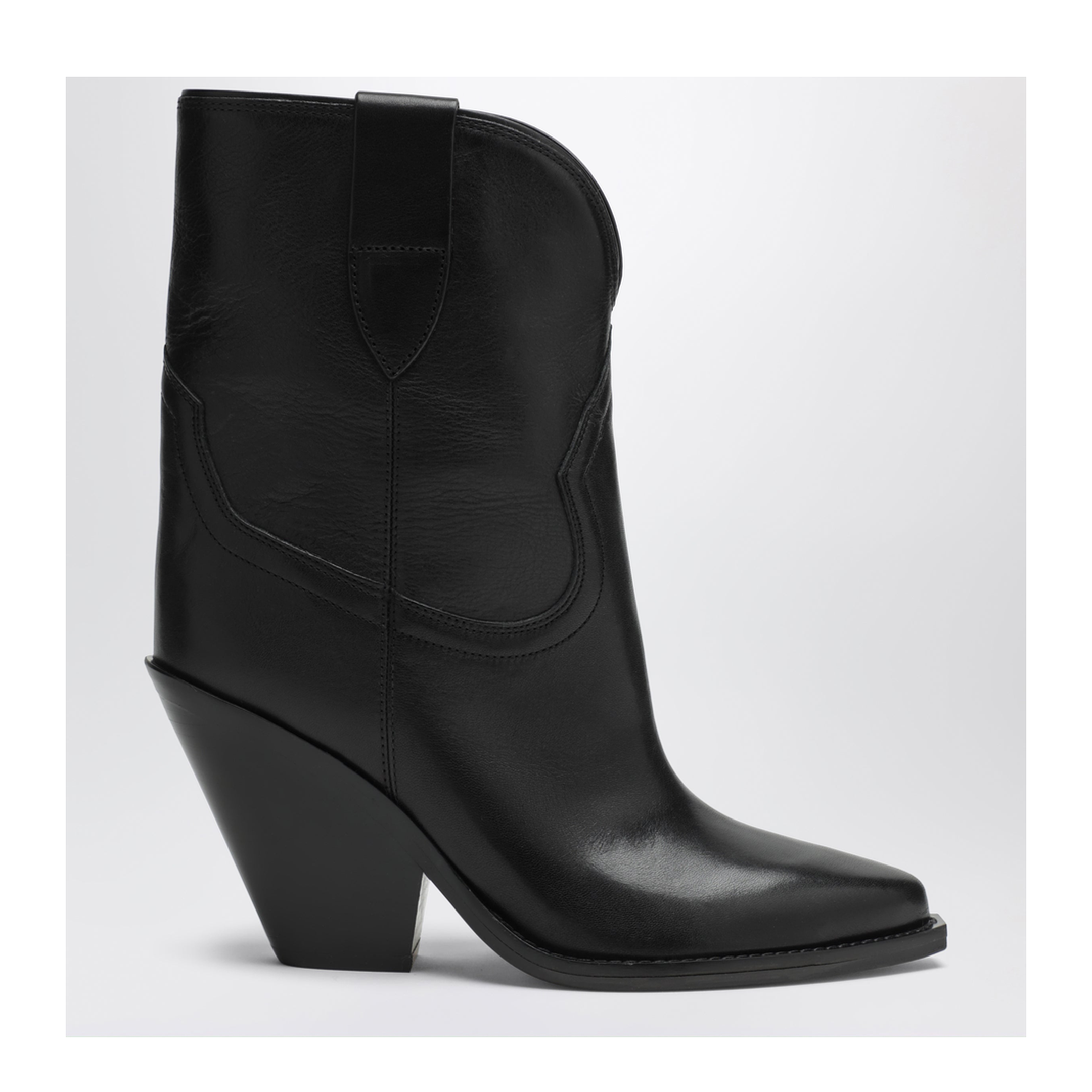 Leyane Cowboy Boots in Black Leather - Image 1