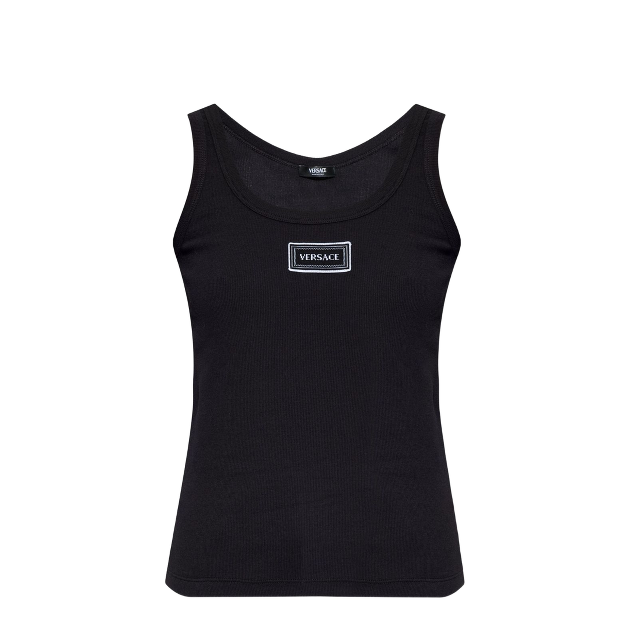 90s Vintage Logo Tank Top Black - Image 1