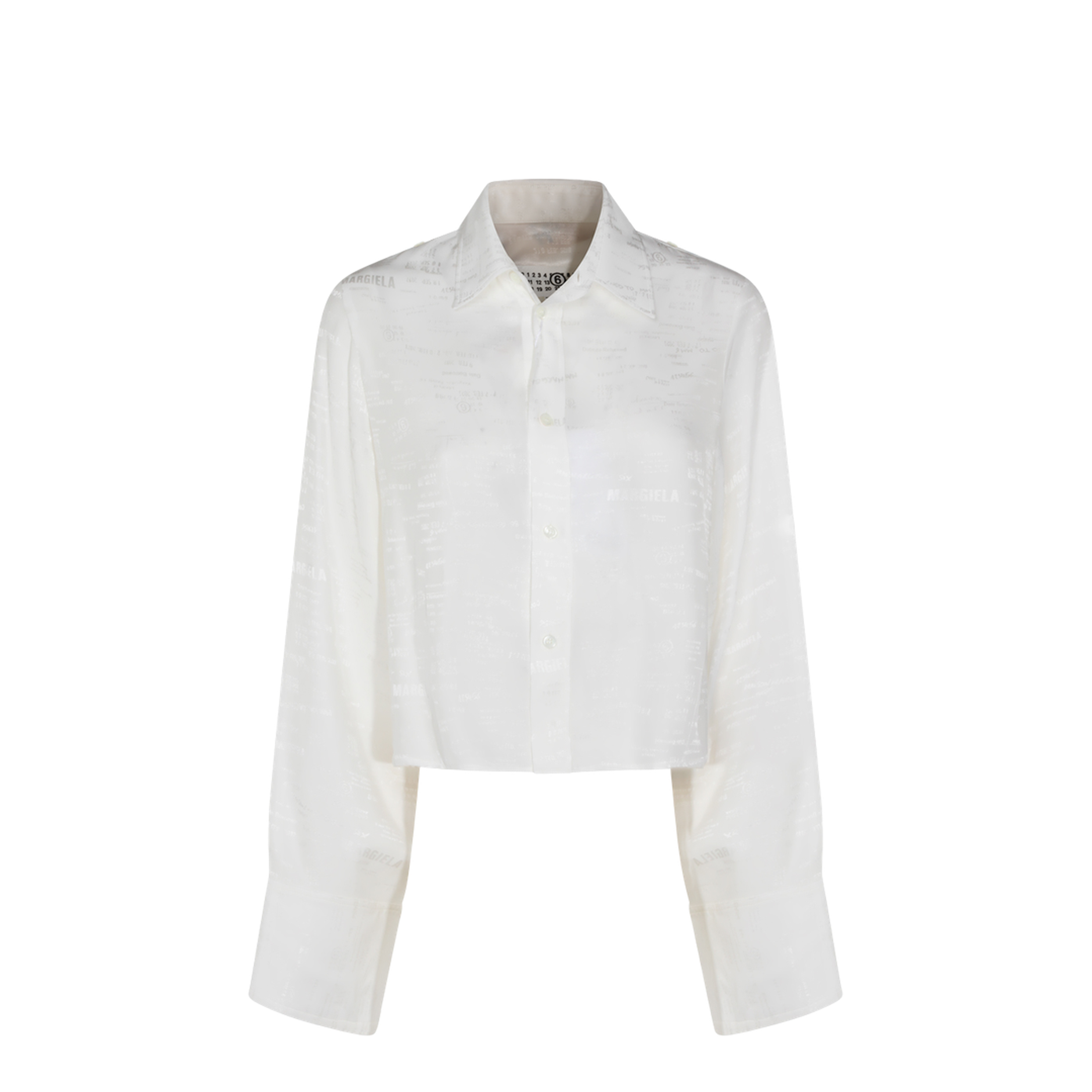 White Shirt with All-Over Logo Graphic - Image 1