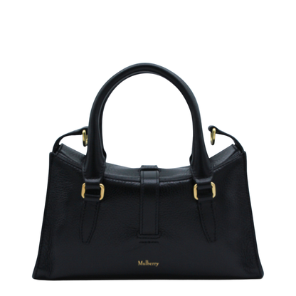 Mini Roxanne High Shine Leather Handbag - Black - Image 5