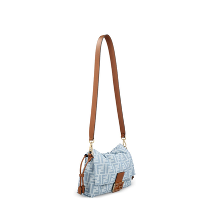 Mamma Baguette Medium Calfskin Shoulder Bag - Light Blue - Image 2