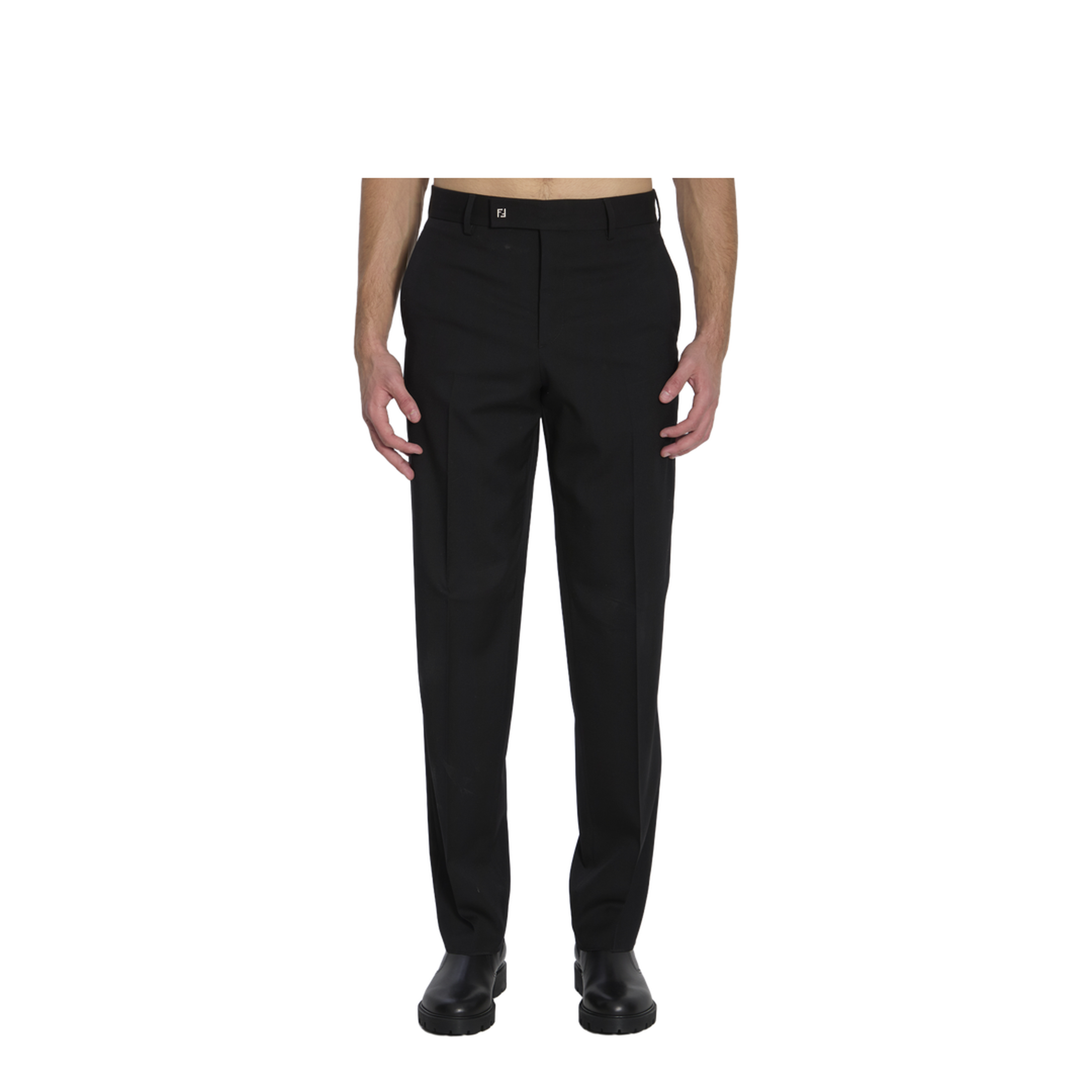 Black Wool Trousers - Image 1