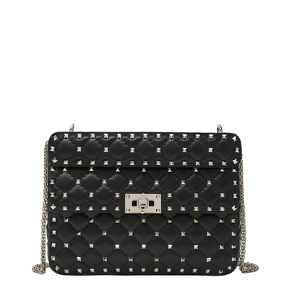 Medium Rockstud Spike Bag in Black Nappa Leather - Image 1