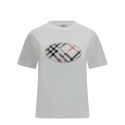 Knight Stamp Check Cotton T-Shirt - Image 1