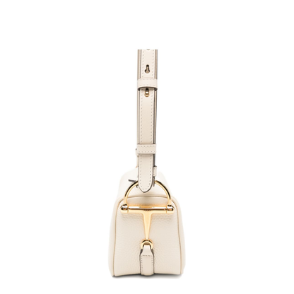 Half Horsebit Mini Soft Grain Leather Bag - Ivory - Image 4