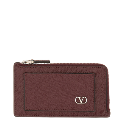 Credit Card Holder VLogo Signature in Grain Leather - Image 4