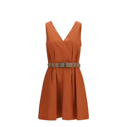 Pleated Dress with Rope Belt - Image 1