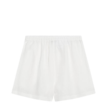 White Embroidered Linen Shorts - Image 2