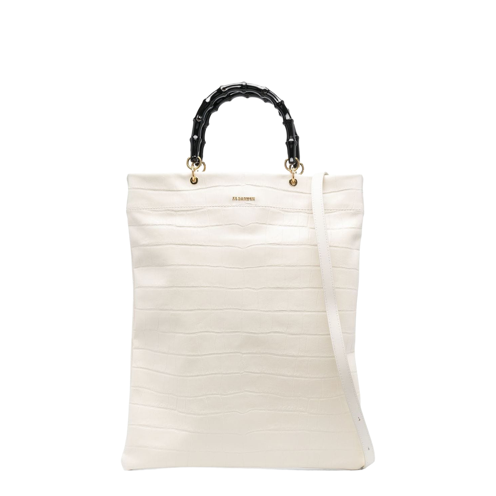 Ivory Leather Medium Shopping Bag - Image 3