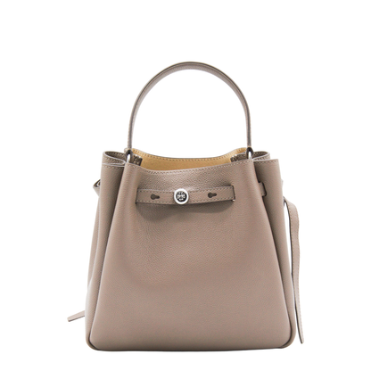Romy Pebbled Leather Bucket Bag - Soft Cement - Image 1