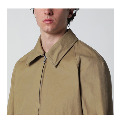 Beige Cotton-Blend Zip-Up Jacket - Image 2
