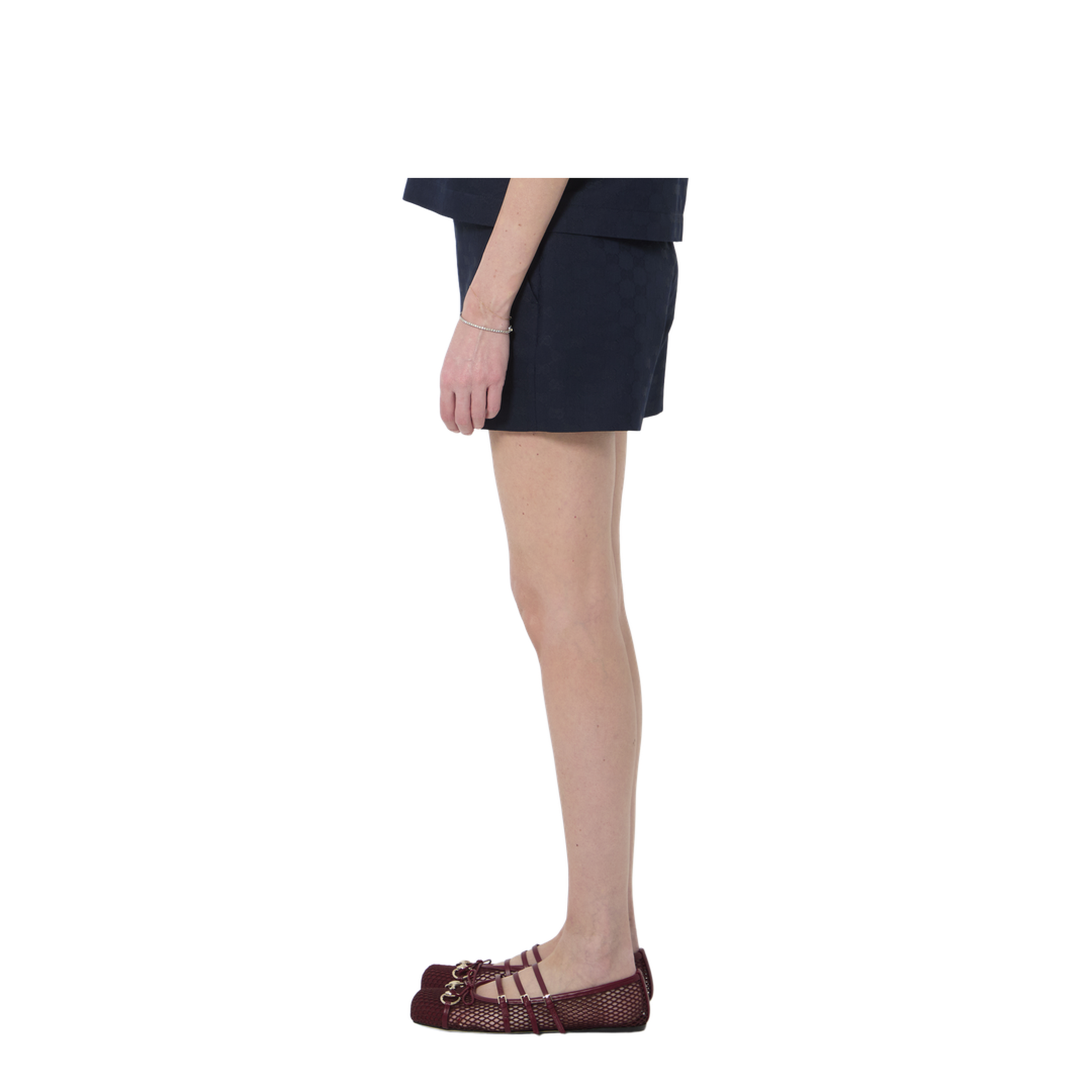 Blue Gg Cotton Gabardine Shorts - Image 3