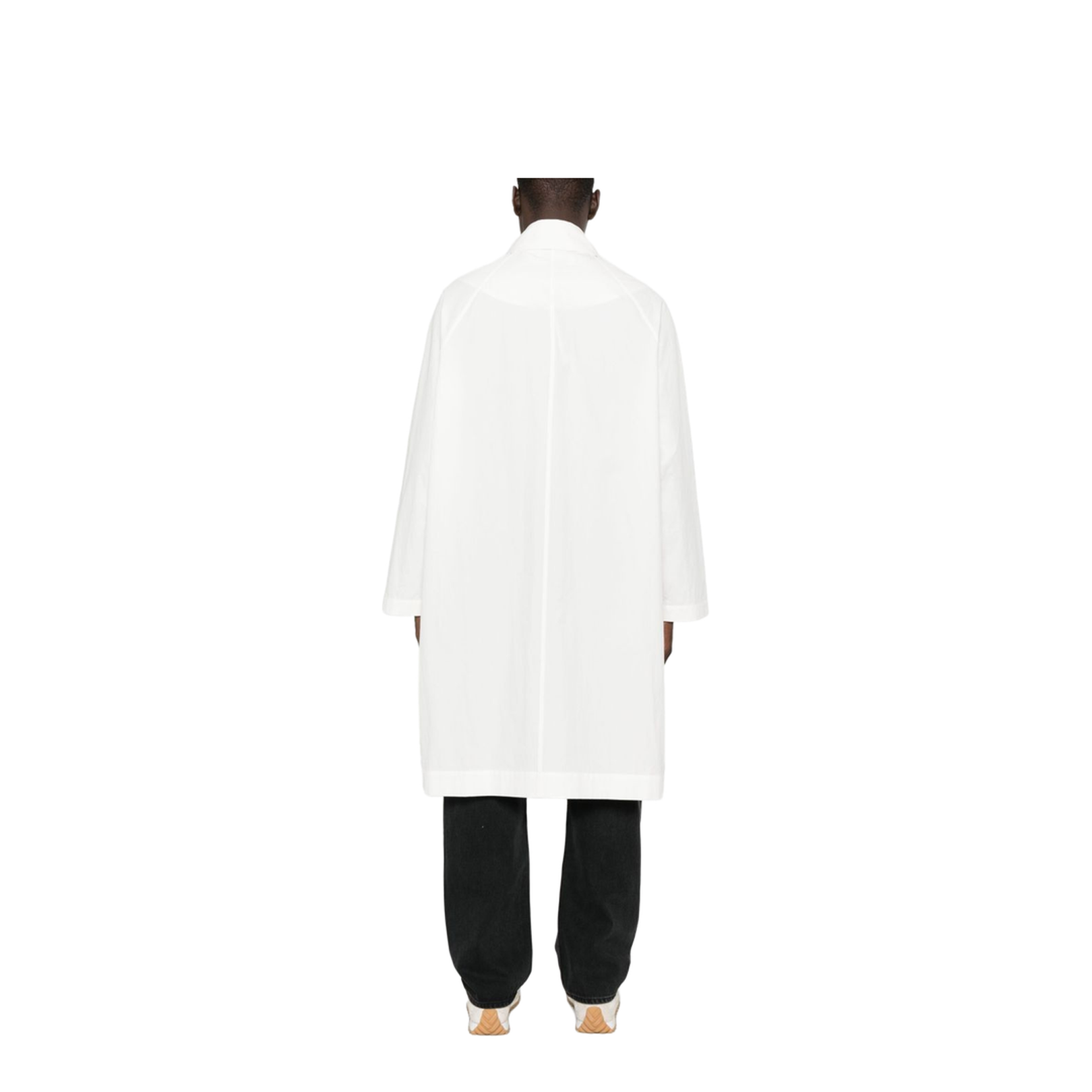 Nylon And Cotton Blend Coat In White - Image 3
