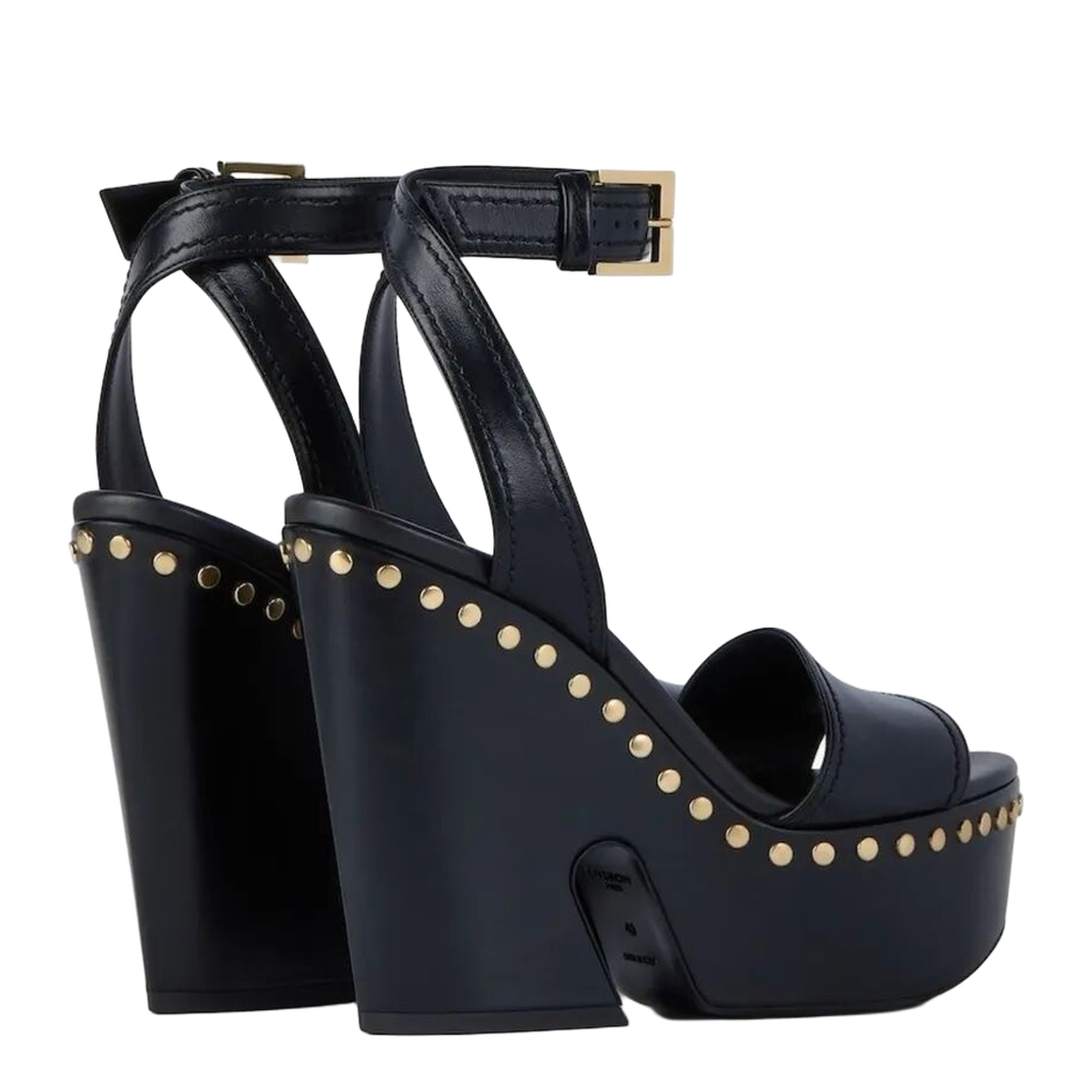 Clog Leather Platform Sandals with Studs Detail - Image 3