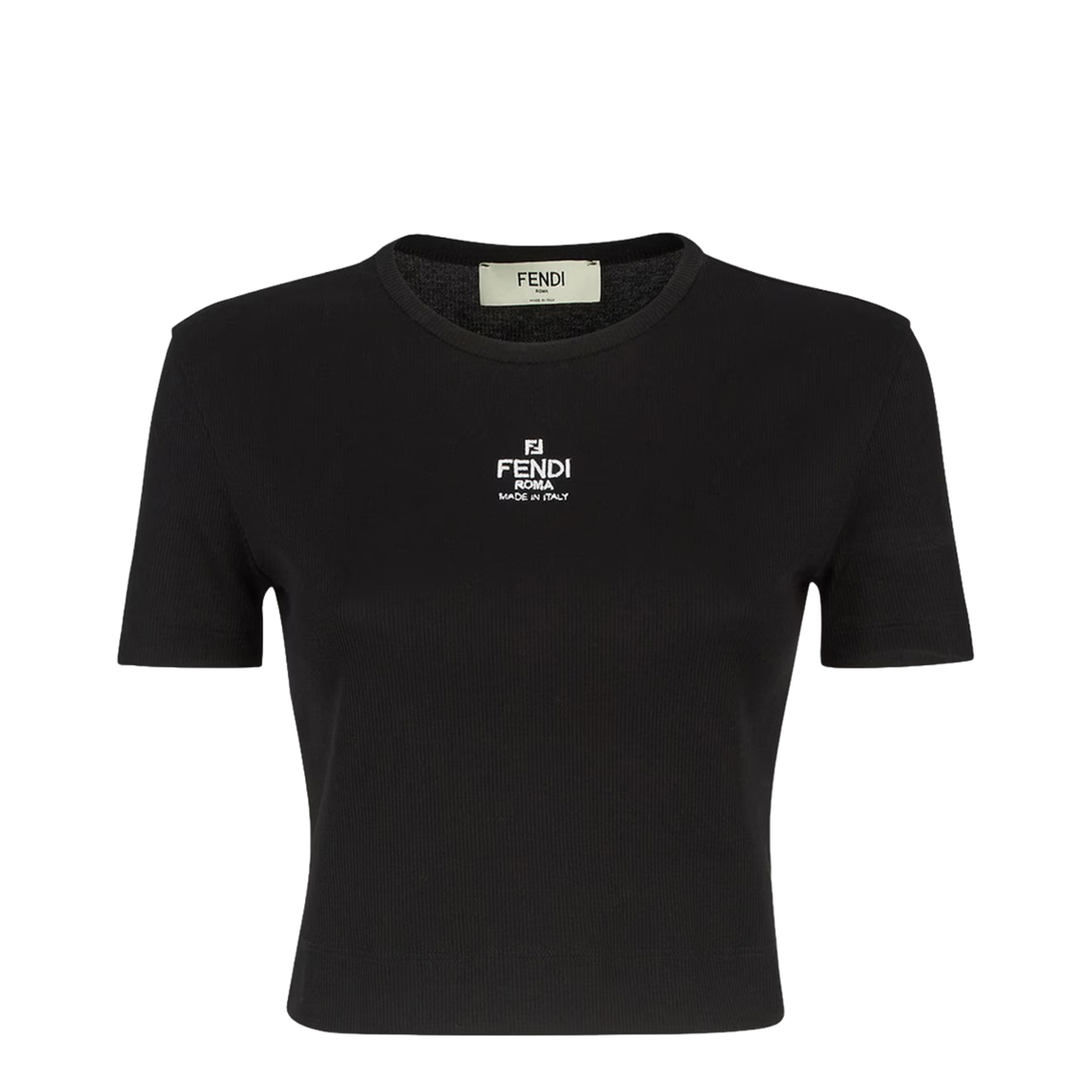 Black Cotton Top with Logo - Image 1