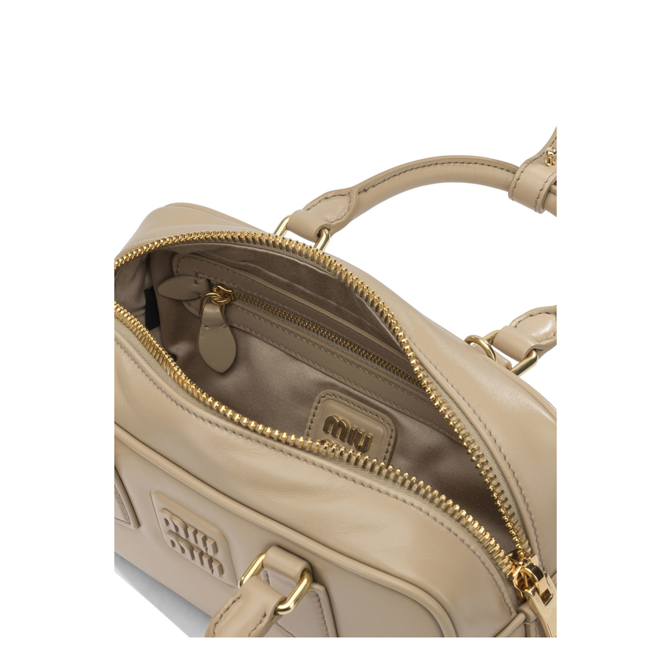 Arcadie Small Calfskin Handbag - Sand Beige - Image 5