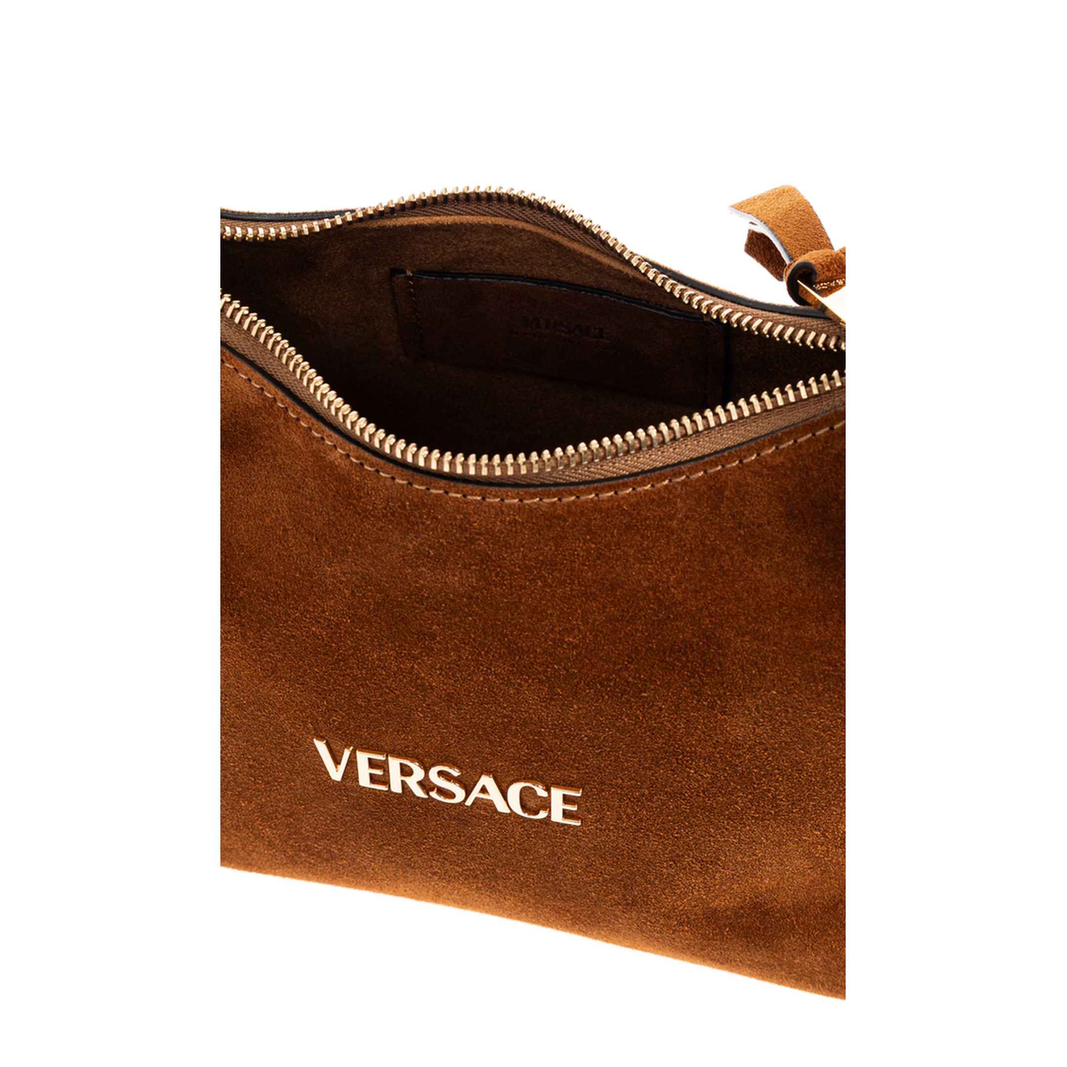 Tag Suede Leather Hobo Bag - Brown - Image 5