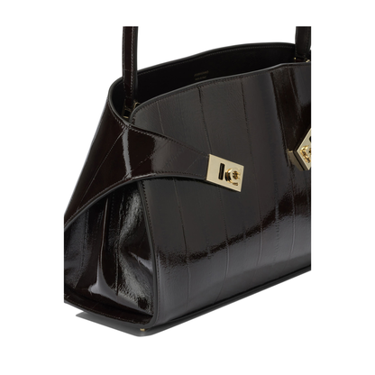 Hug Soft Medium Suede Shoulder Bag - Dark Brown - Image 4