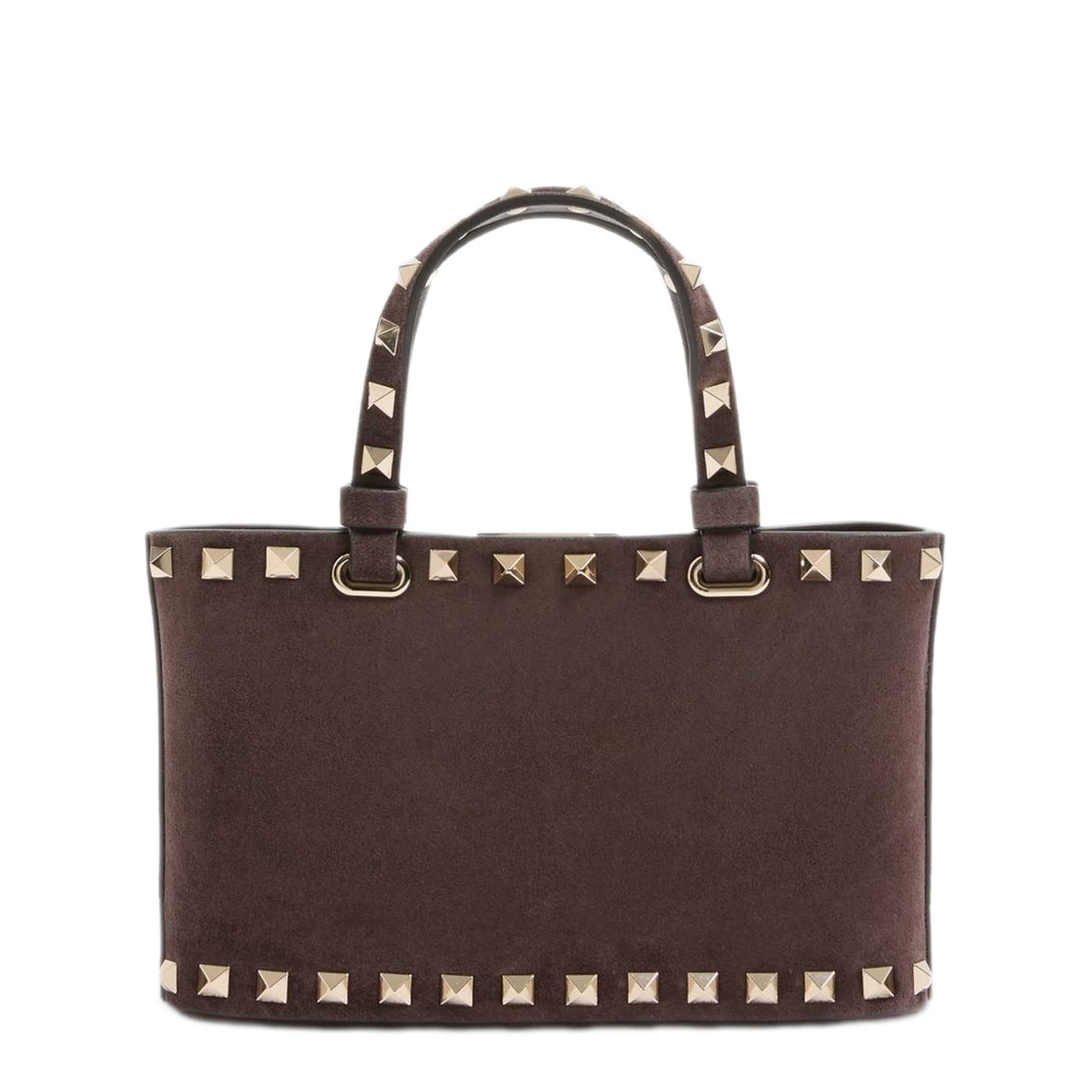 Rockstud Mini Calf Suede Shopping Bag - Red - Image 3
