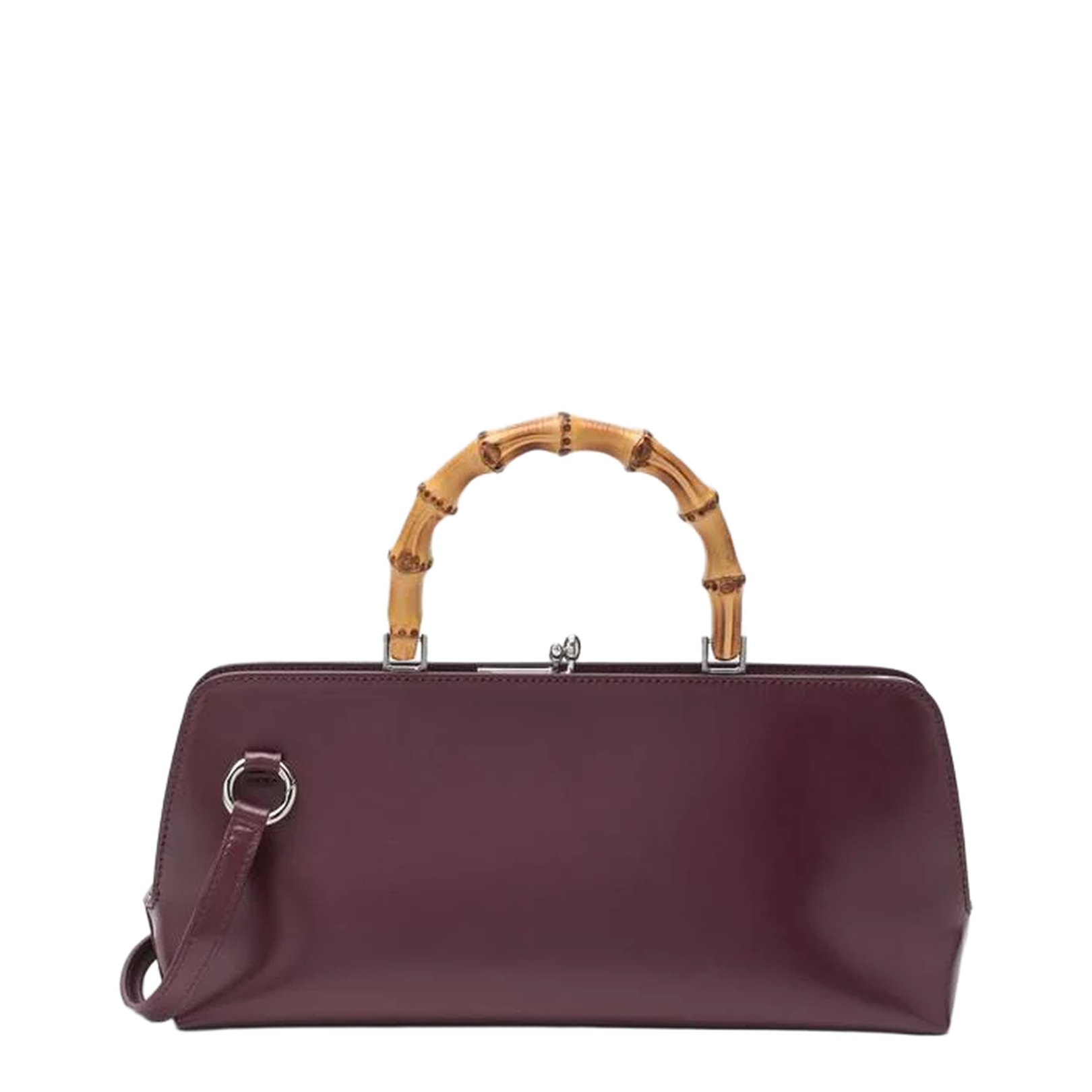 Small Shoulder Bag in Burgundy Calf Leather - Image 2