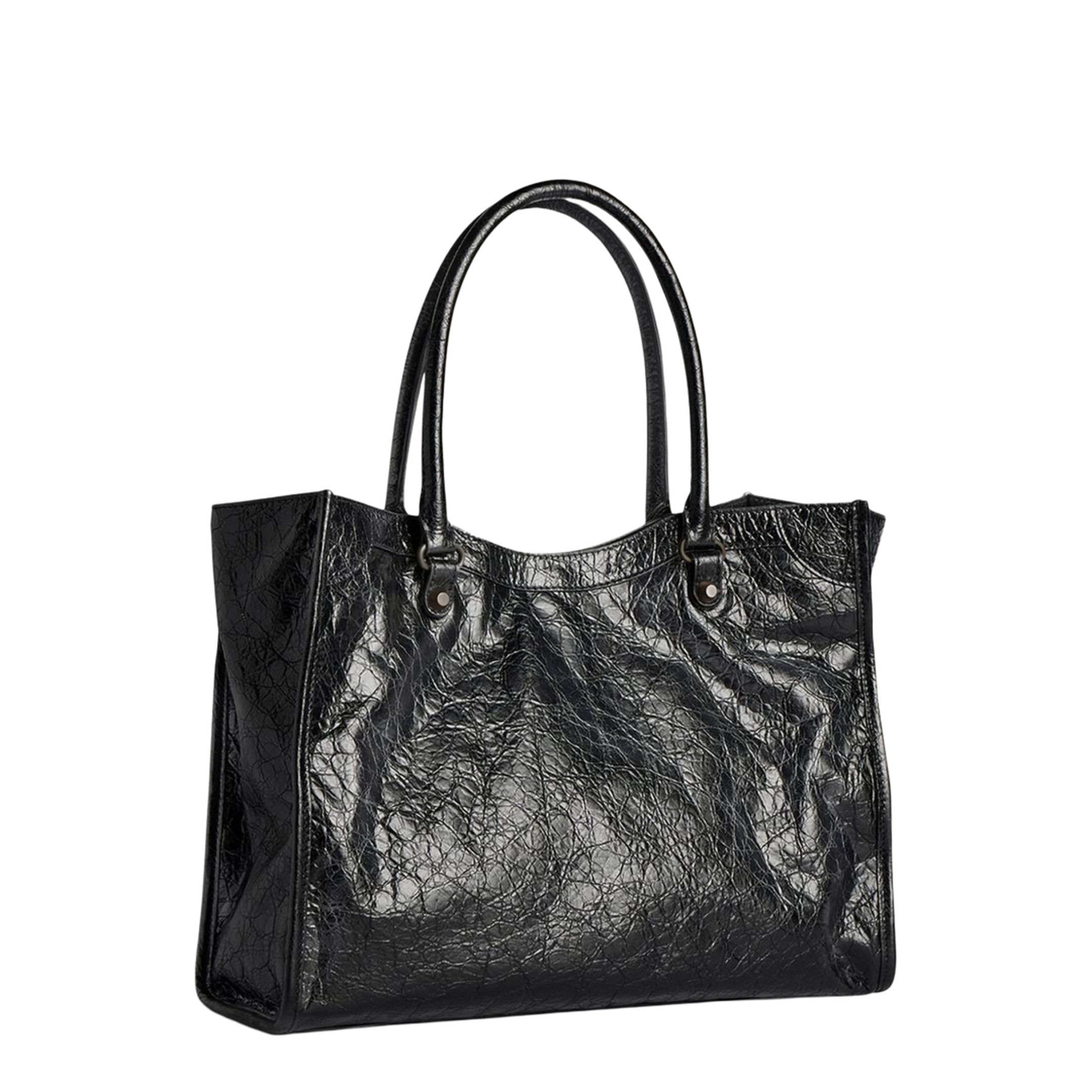 Le City Small Arena Lambskin Tote Bag - Black - Image 4