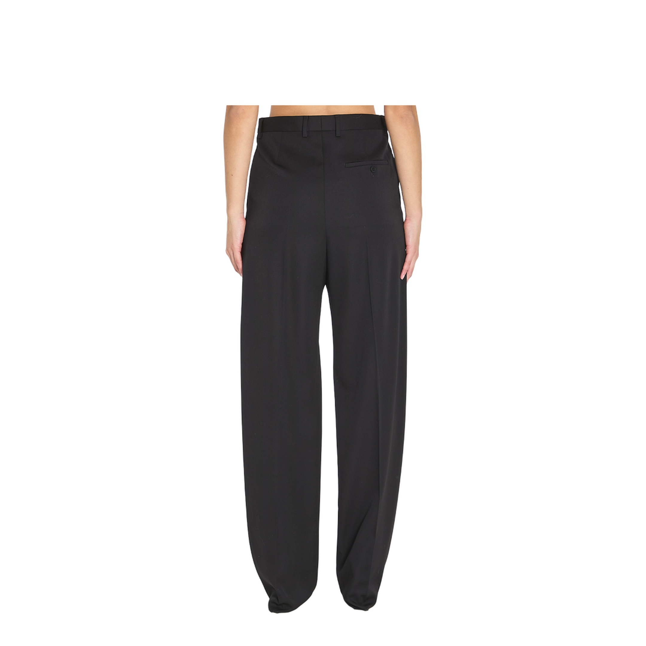 Black Wool Wide-Leg Pant - Image 4