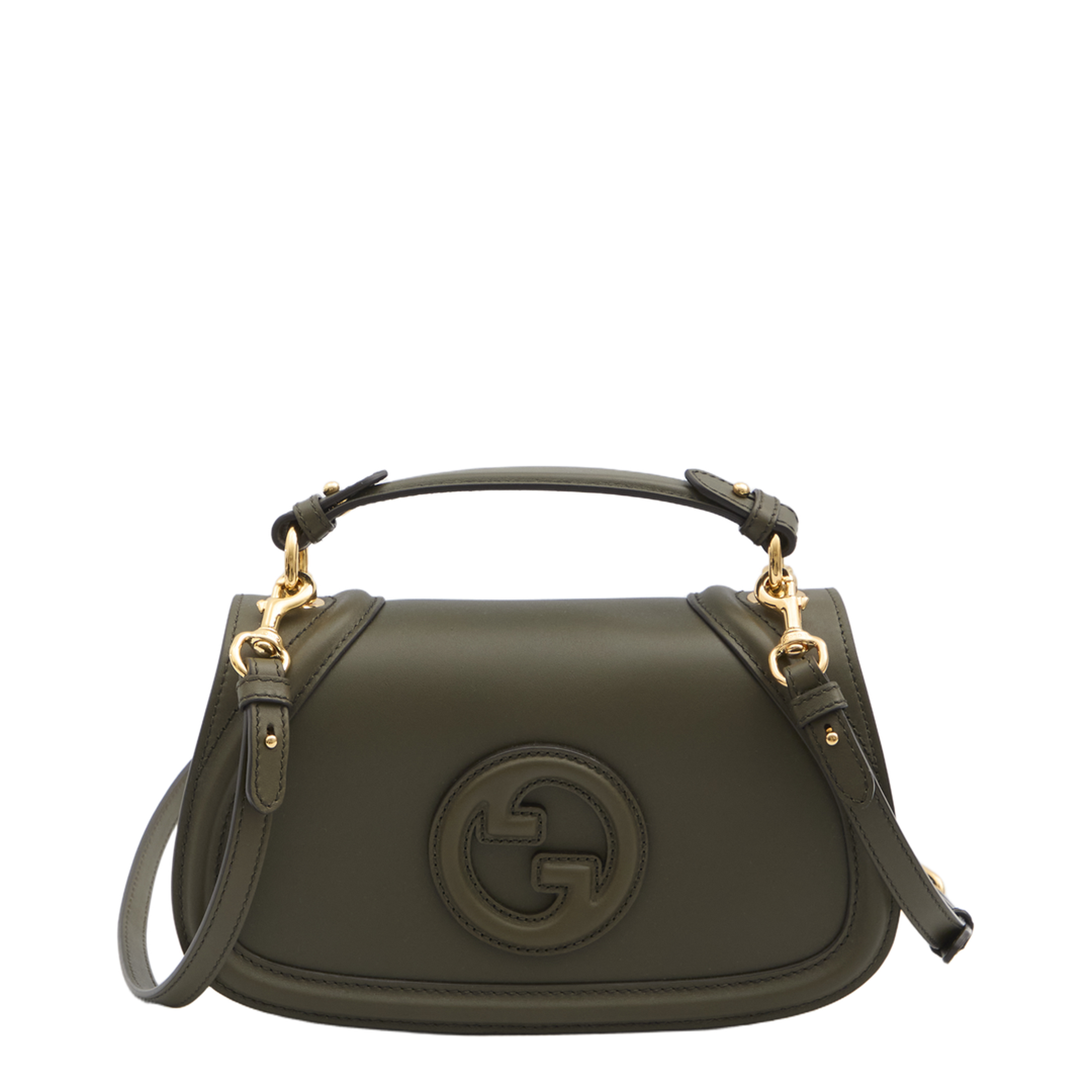 Blondie Medium Top Handle Bag in Forest Green Leather - Image 1