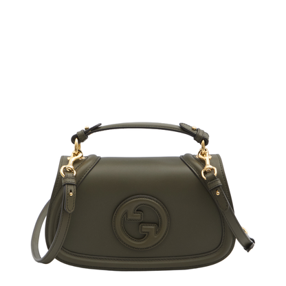 Blondie Medium Top Handle Bag in Forest Green Leather - Image 1