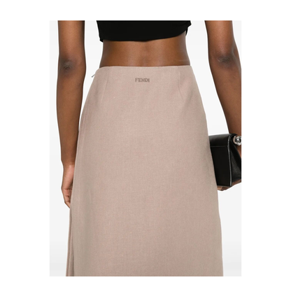 Waxed Linen Straight Midi Skirt - Image 5