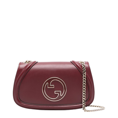 Blondie Medium Leather Shoulder Bag - Burgundy - Image 1