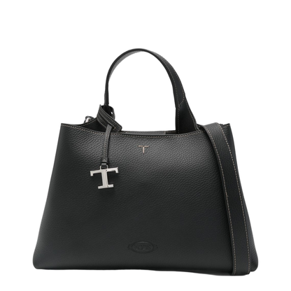 T Timeless Apa Calf Leather Top-Handle Bag - Black - Image 1