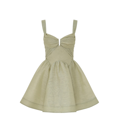 Green Linen Casual Dress - Image 1