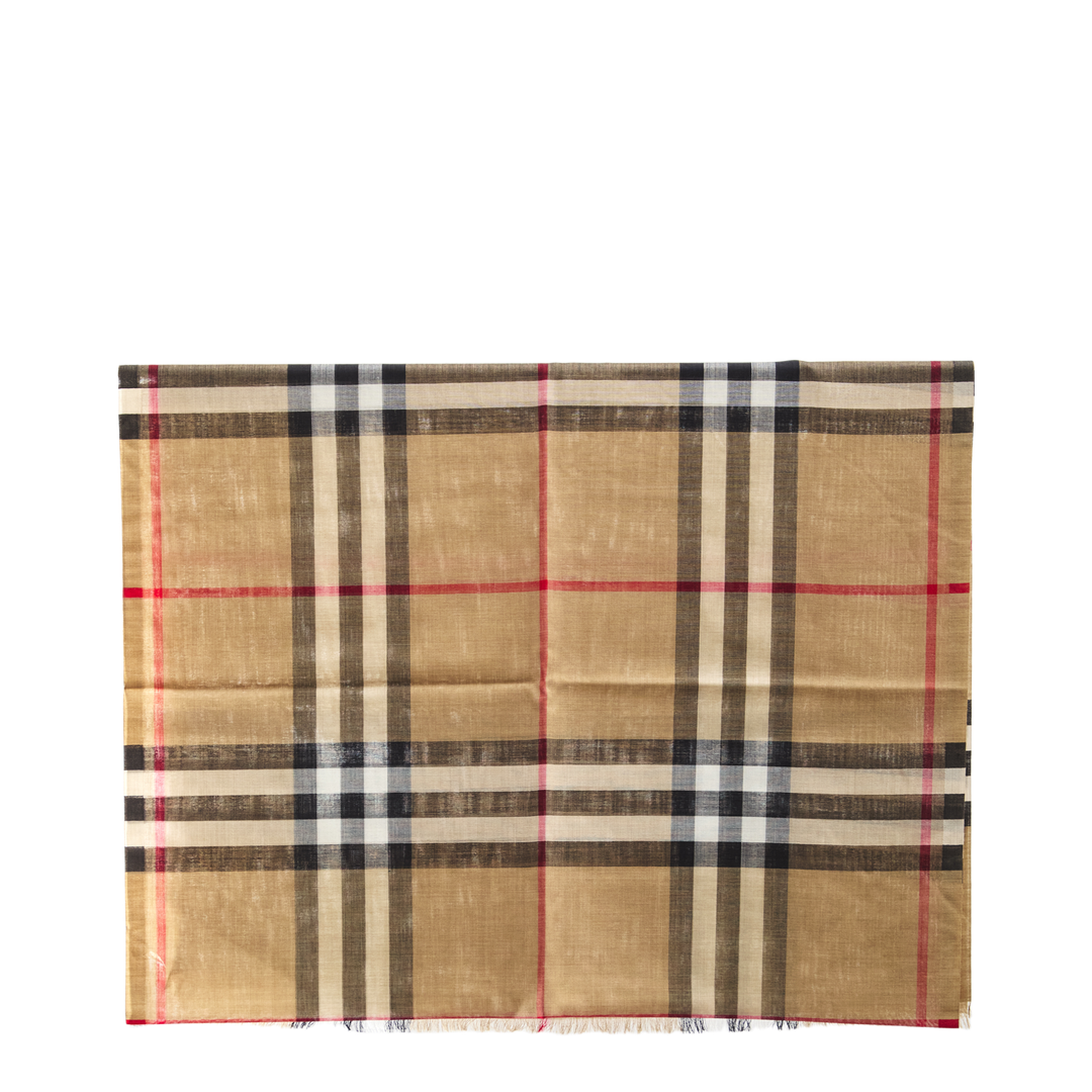 Giant Check Wool and Silk Scarf - Image 1
