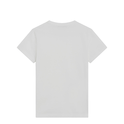 White Cotton Crew Neck T-Shirt - Image 2