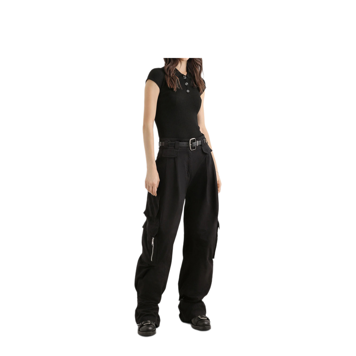 Ribbed Polo-Style Top - Image 2