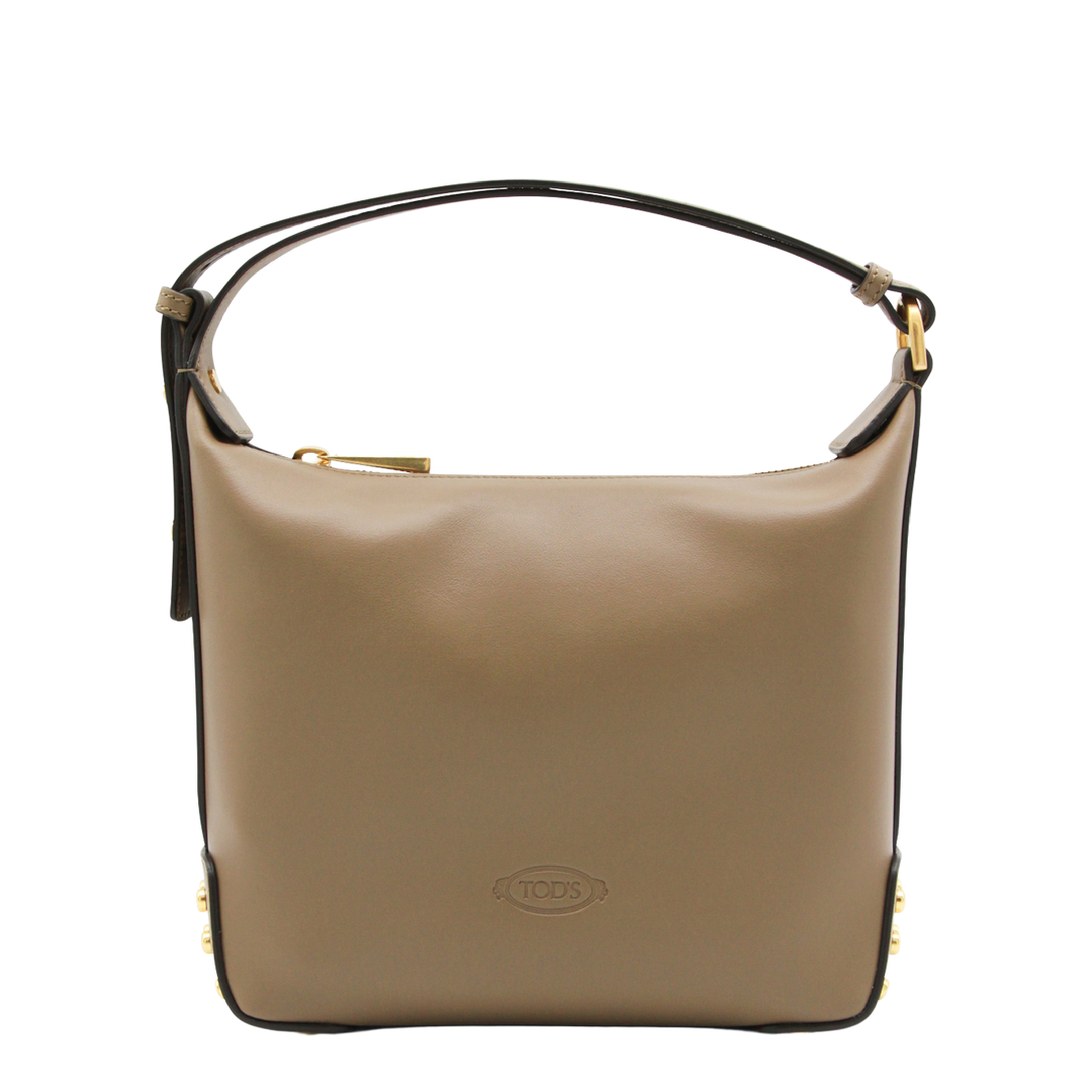 Metal Dots Mini Calfskin Shoulder Bag - Dove Grey - Image 1